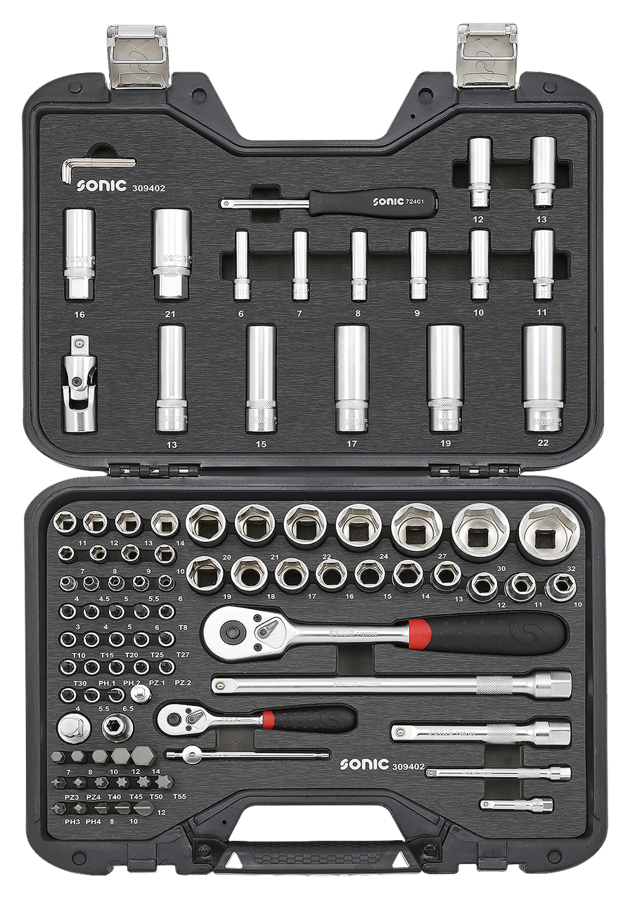 Sonic Tools Mobile Case Storage Combination Set 1/4", 1/2", 94 Pcs