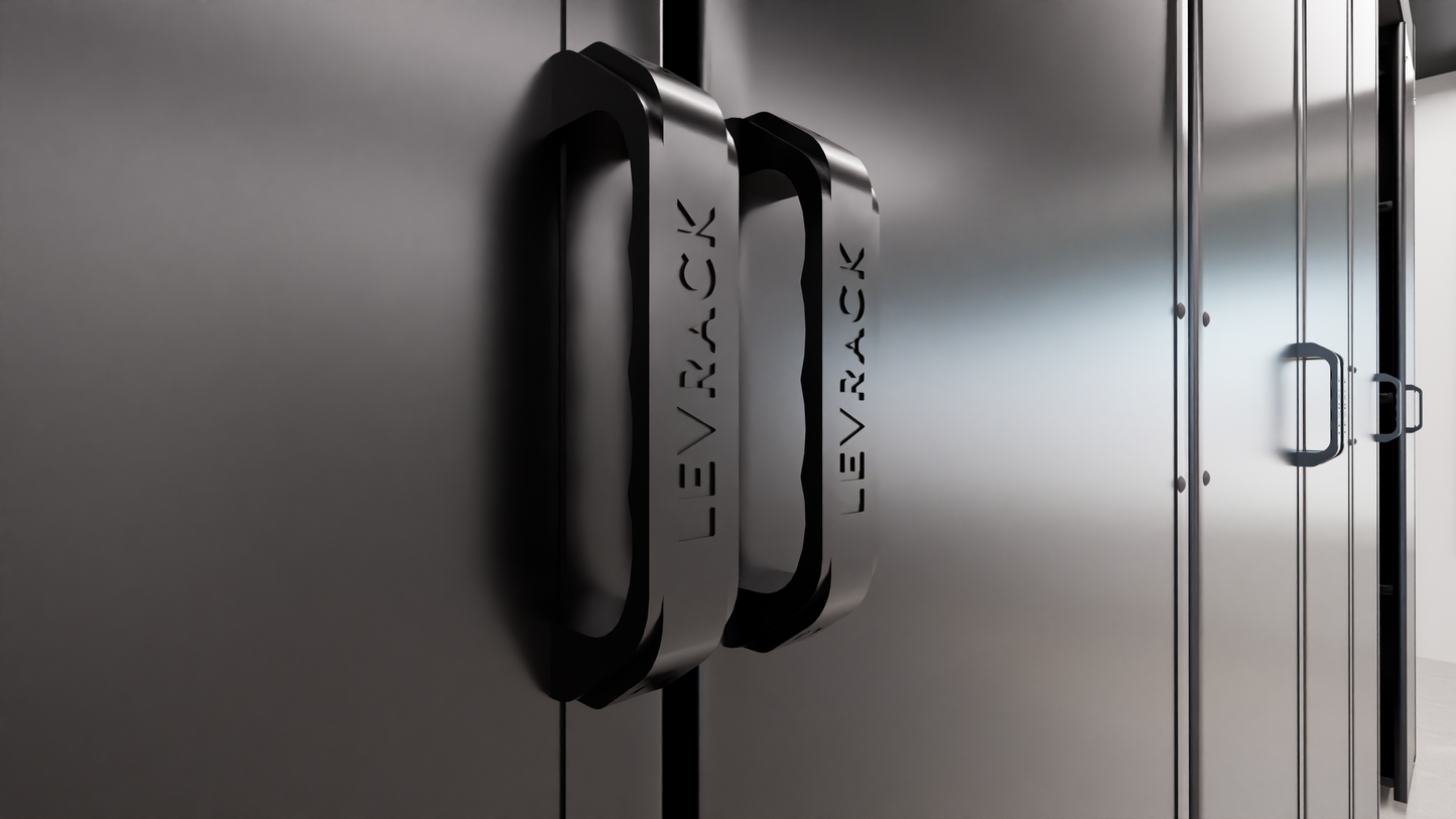 Levrack Storage Solution - Obsessed Garage Edition - Black With Black Handles