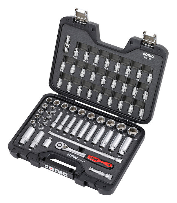 Sonic Tools Mobile Case Storage Socket and Bit Socket Set 3/8", 61-Pcs