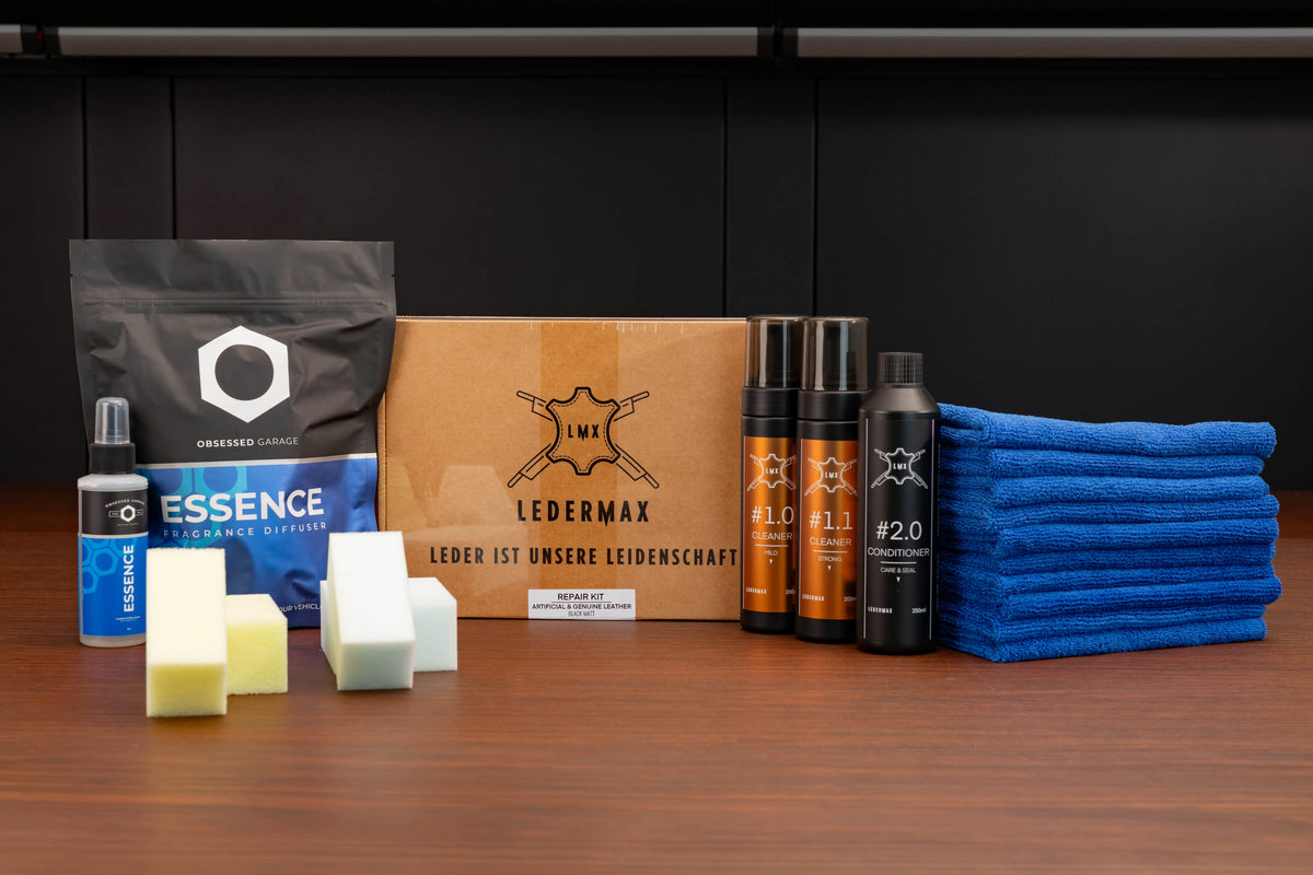Obsessed Garage Leather Care Kit, 20 Piece Cleaning Set