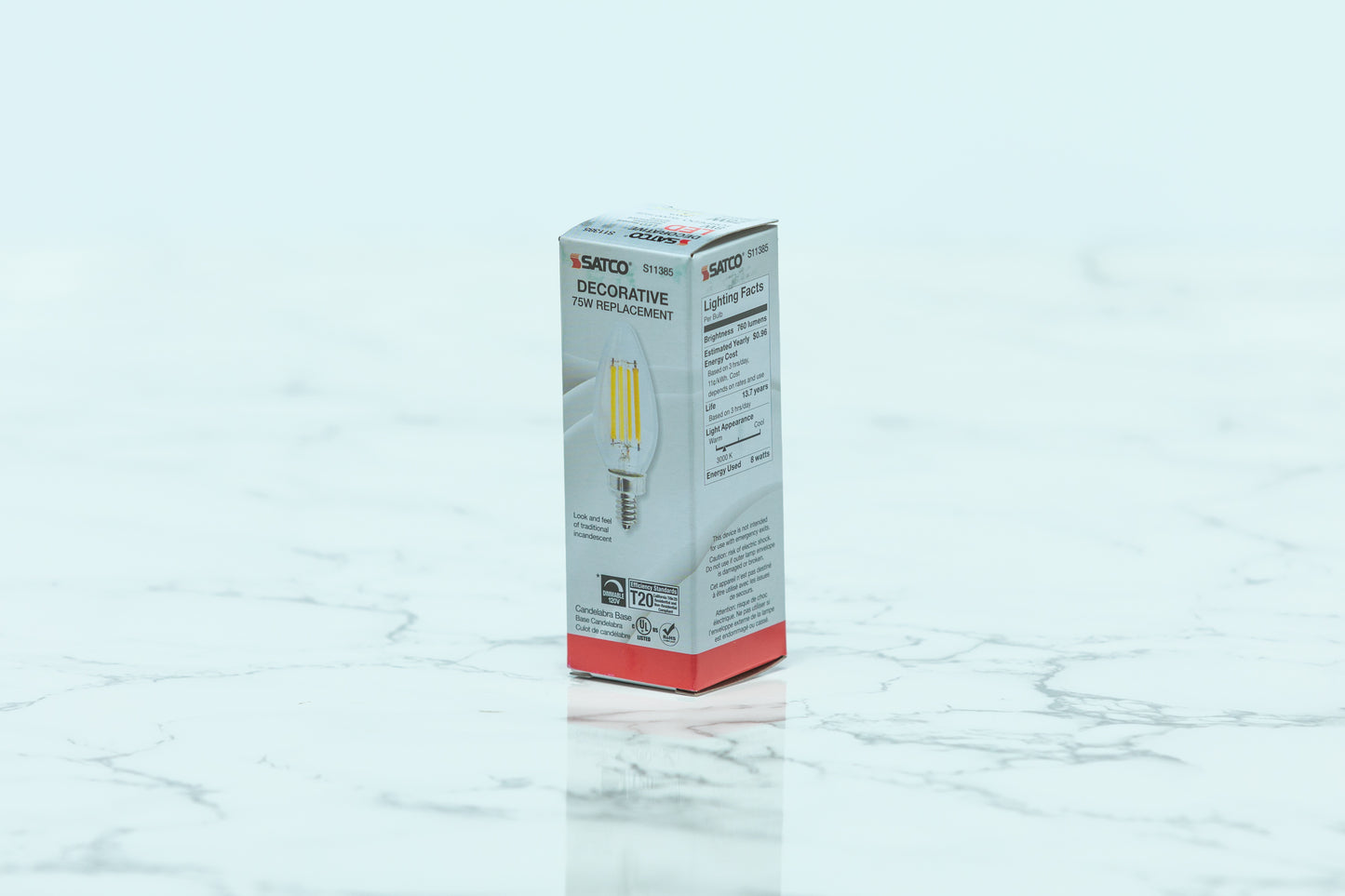 Satco Candelabra LED Light Bulb - S11385 - Decorative Bulb