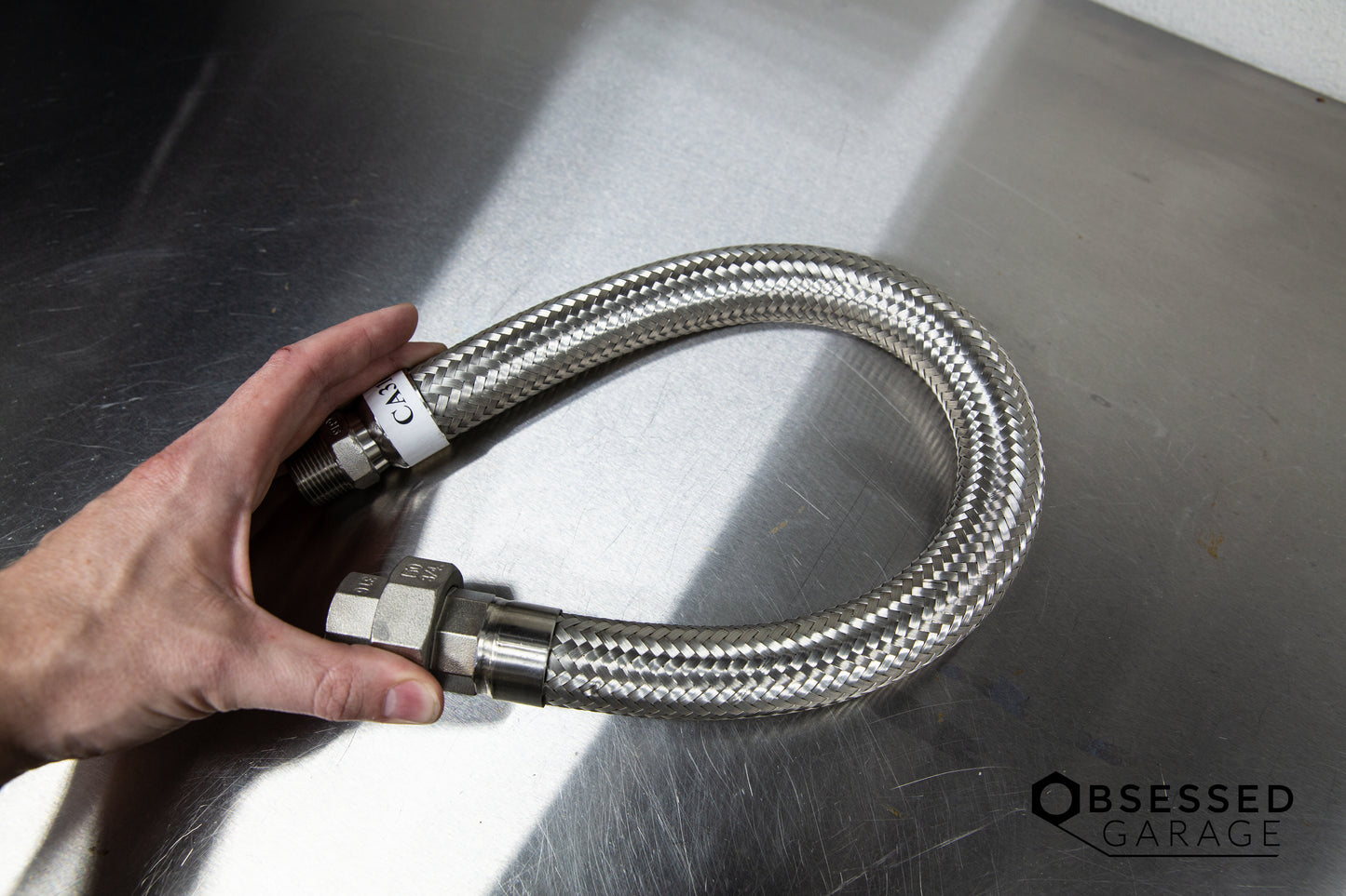 Stainless Steel Inlet Hose for Prevost Piping Kit (3/4" NPT Male to Female)