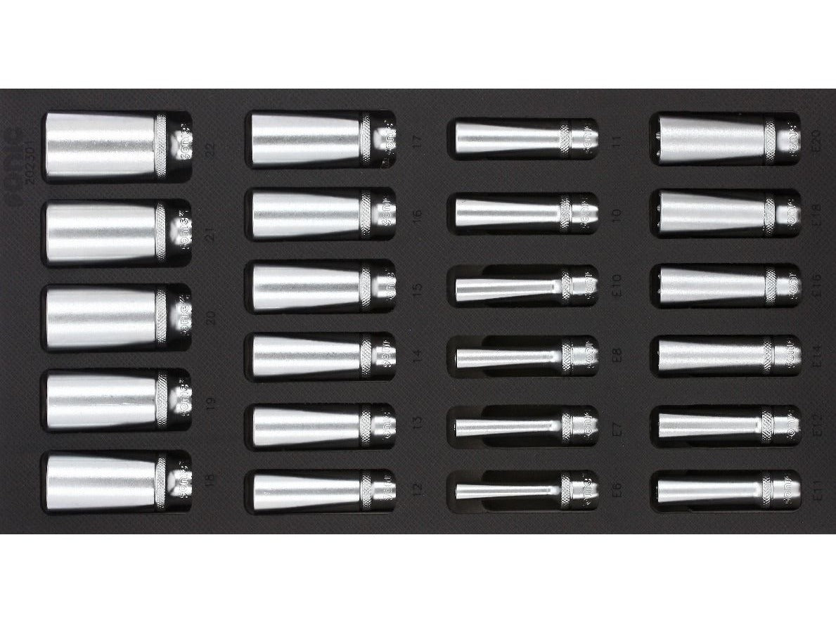 Sonic Foam System - Deep Socket Set 3/8"- 23 Pieces - 1/3 (Small)