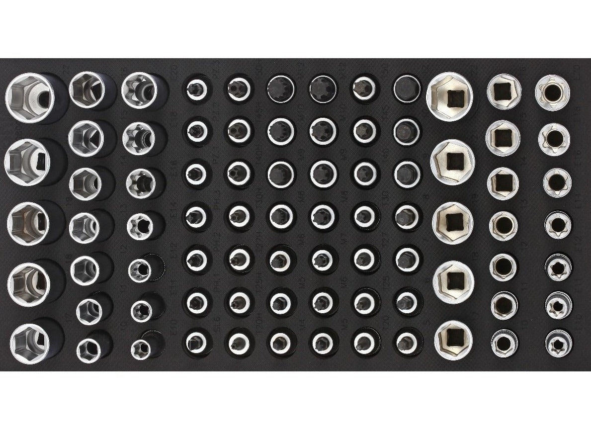 Sonic Foam System - Bit Socket Set 3/8" - 80 Pieces - 1/3 (Small)