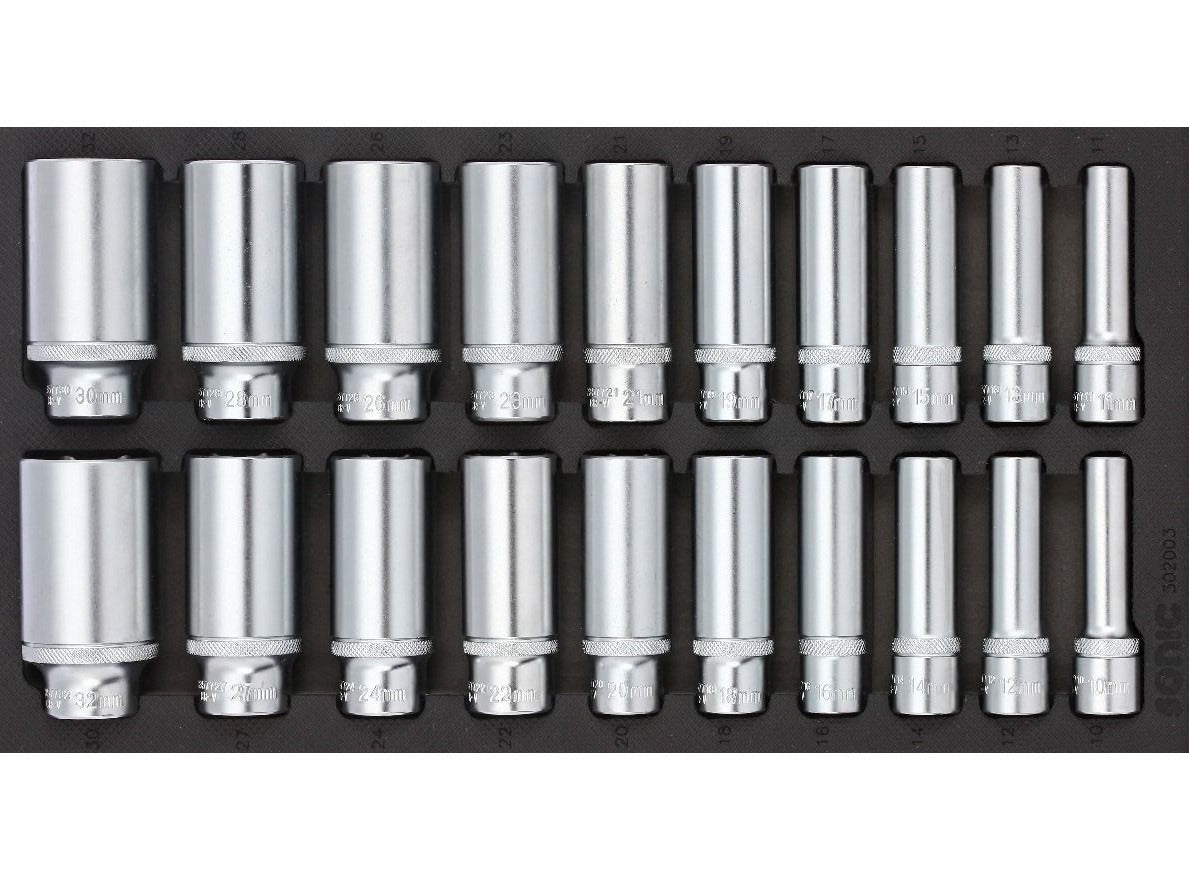 Sonic Foam System - Deep Socket Set 1/2" - 20 Pieces - 1/3 (Small)