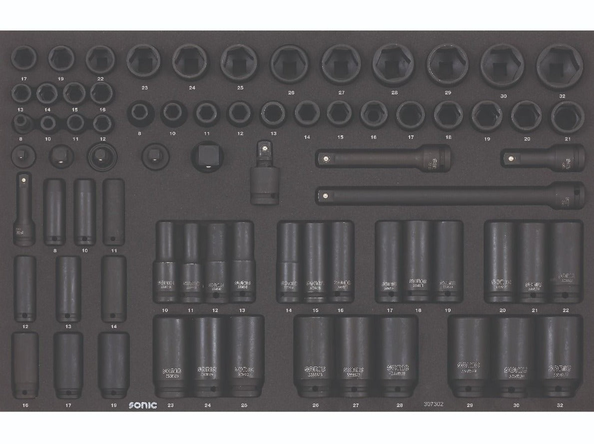 IMPACT SOCKET SET 3/8", 1/2"