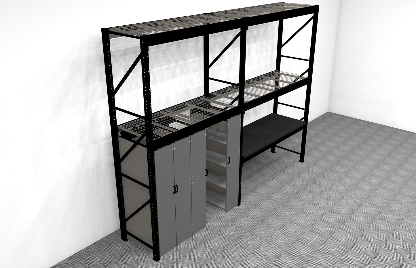 Levrack Workstation Plus w/ Overhead Storage