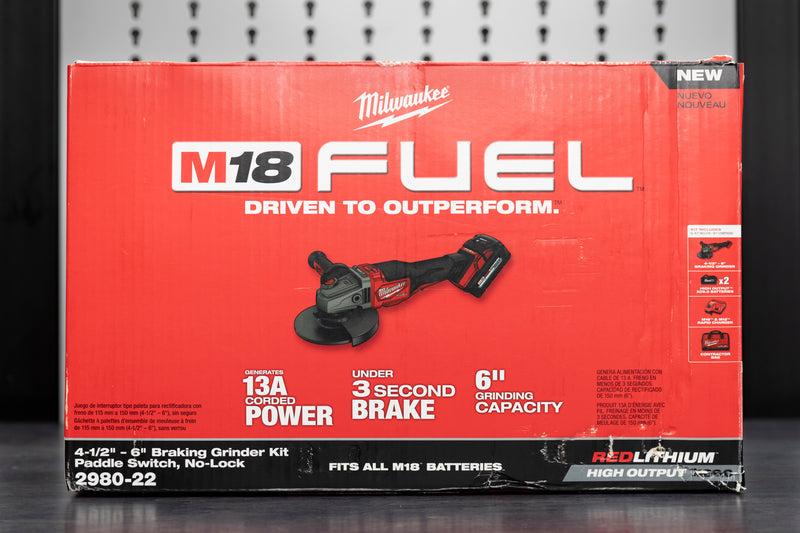 Milwaukee M18™ FUEL™ 4-1/2”-6” Braking Grinder Paddle Switch No-Lock