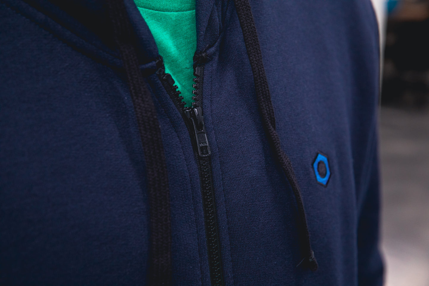 Minimalistic Hex Zip-Up Hoodie