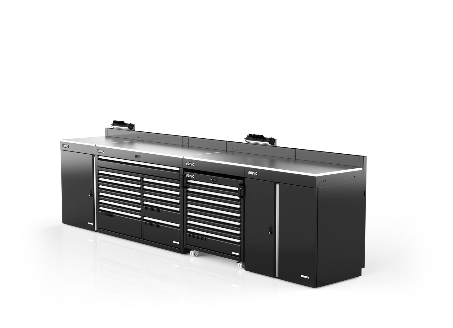 Sonic Tools MSS+ 160" Setup, 19 Drawers With Storage