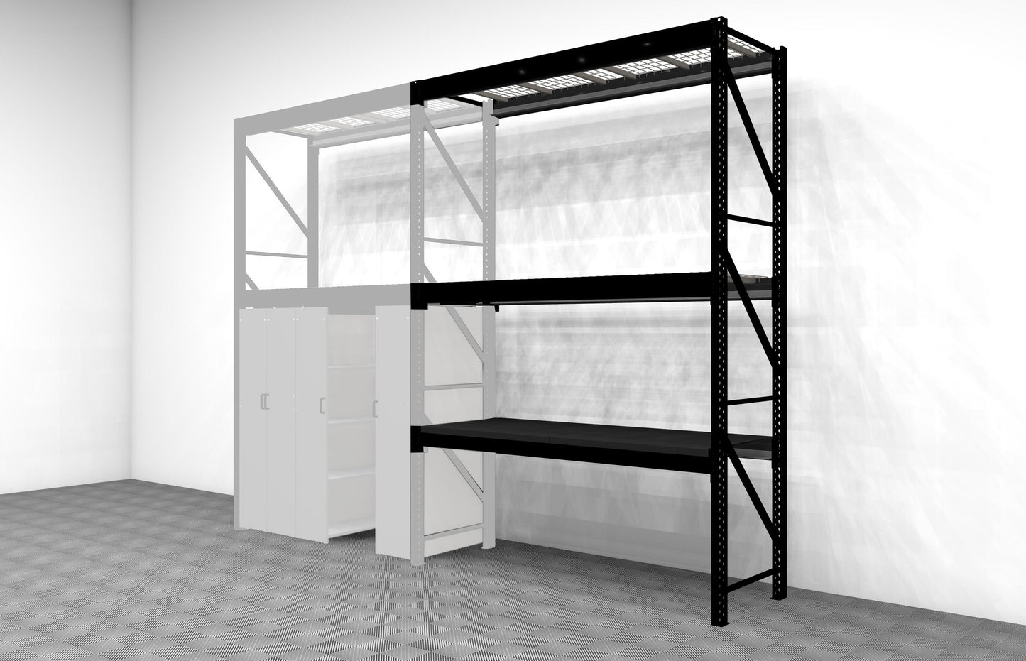 Levrack Workstation Plus w/ Overhead Storage