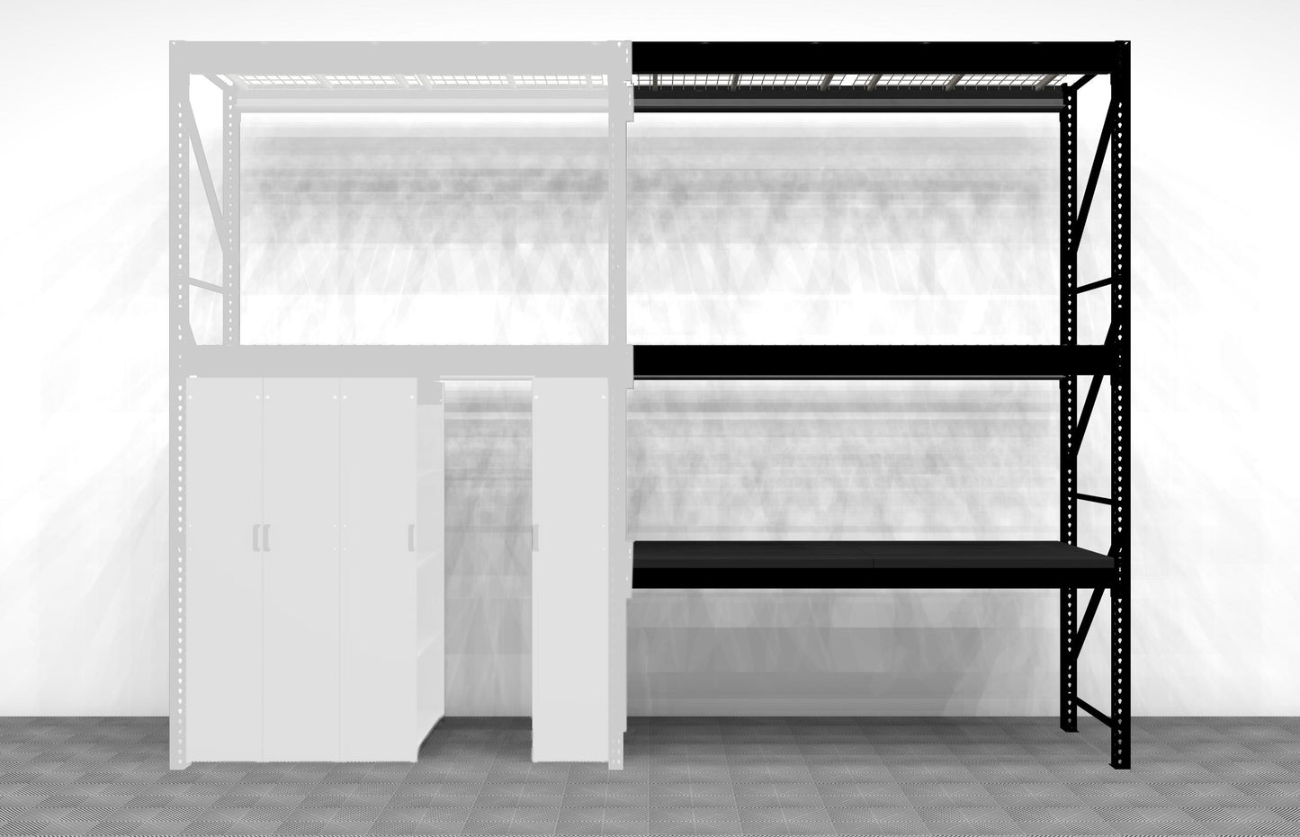 Levrack Workstation Plus w/ Overhead Storage