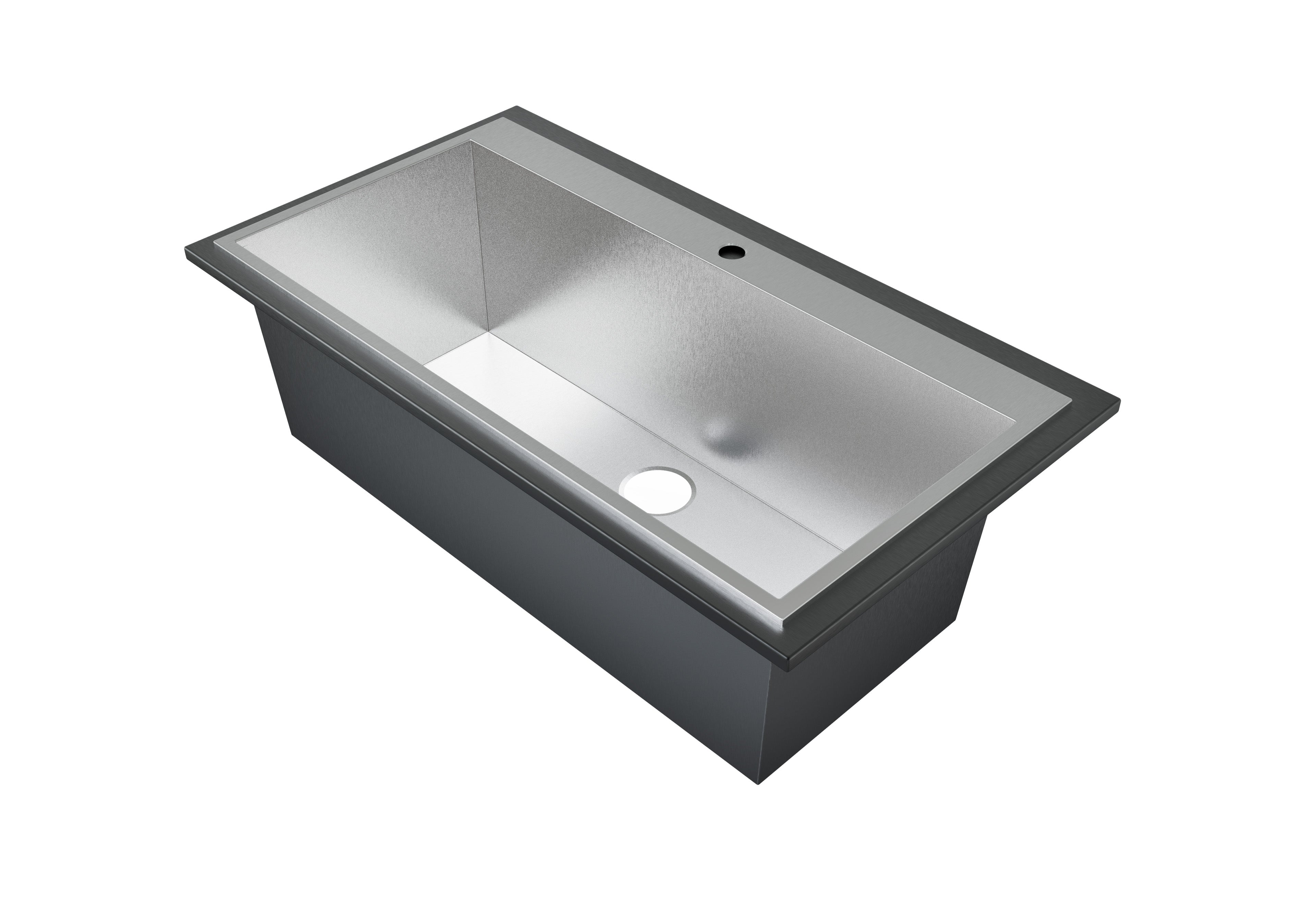 Black Powder Coat Garage Sink and Work Surface 12 Inch Deep Basin 16 ...
