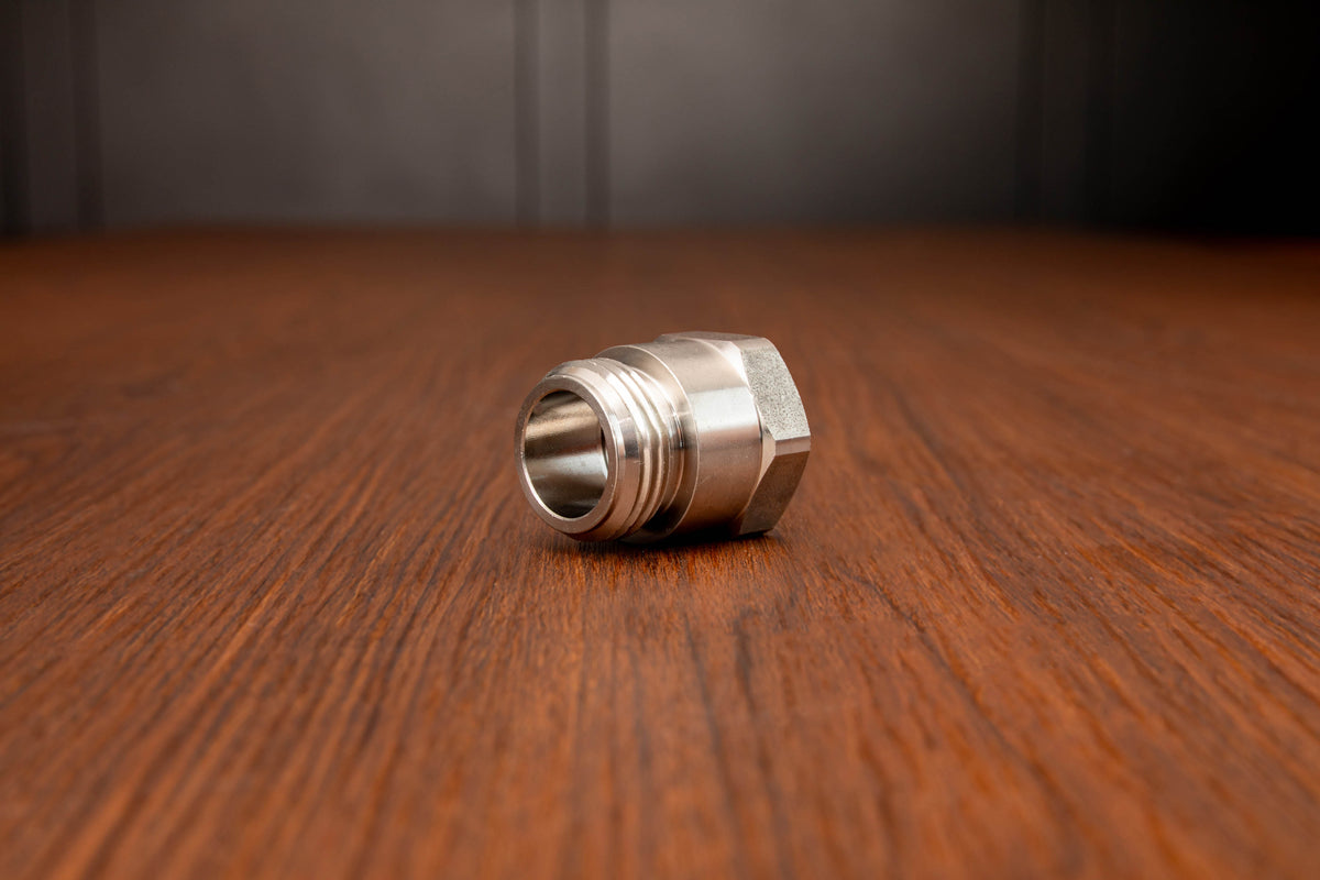 Stainless Steel 3/4" Female NPT to 3/4" Male GHT