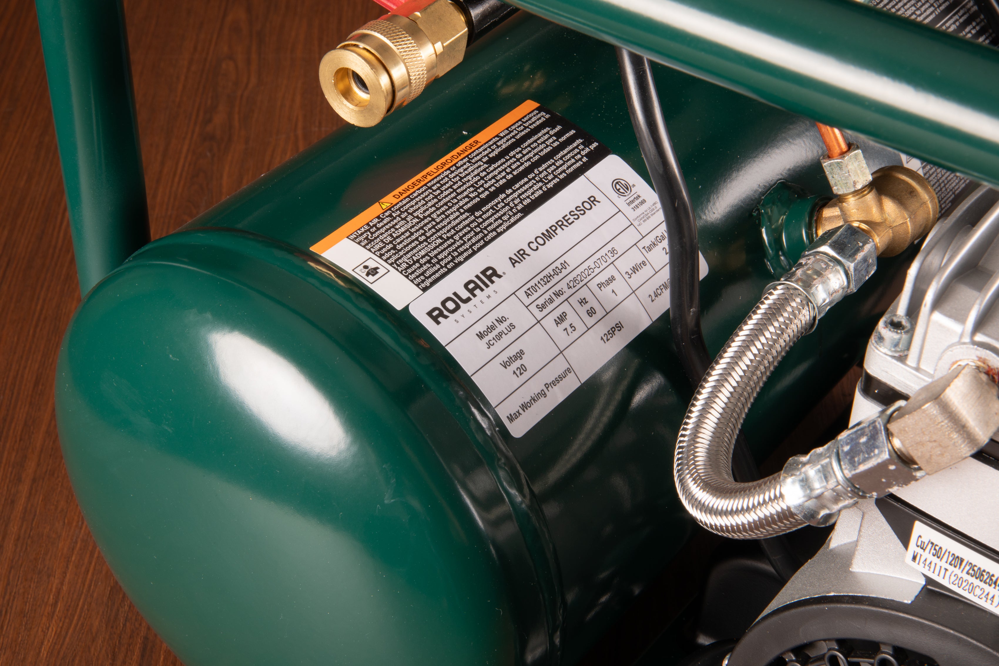 Rolair JC10PLUS 1 HP Oil-Free Direct Drive Air Compressor