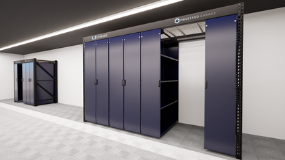 Levrack Storage Solution - Obsessed Garage Edition - Blue With Black Handles
