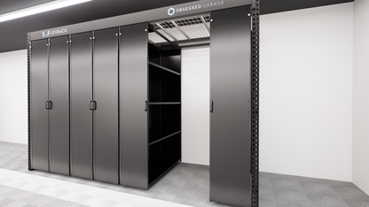 Levrack Storage Solution - Obsessed Garage Edition - Black With Black Handles