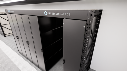 Levrack Storage Solution - Obsessed Garage Edition - Black With Black Handles