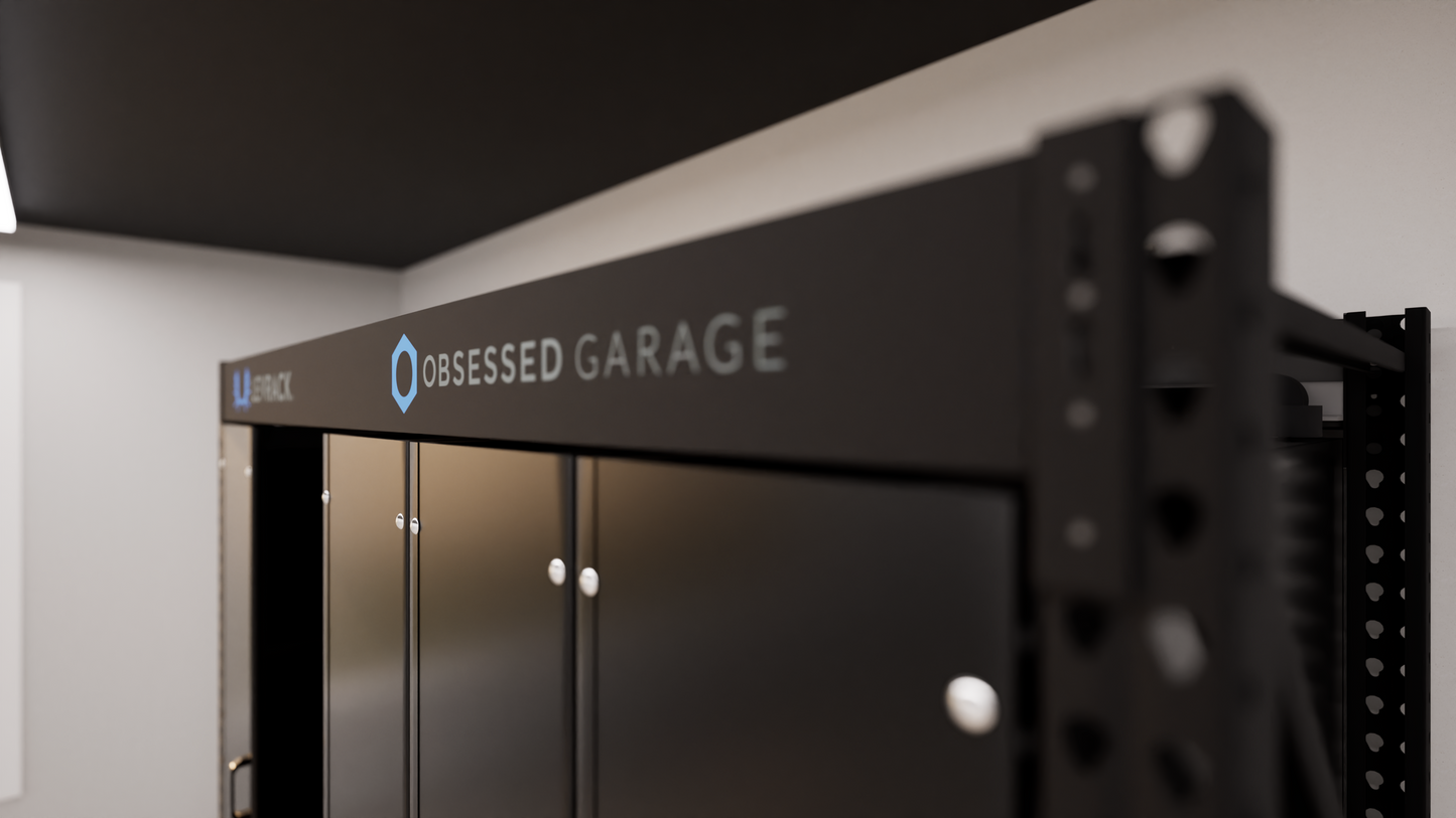 Levrack Storage Solution - Obsessed Garage Edition - Black With Black Handles
