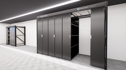 Levrack Storage Solution - Obsessed Garage Edition - Black With Silver Handles