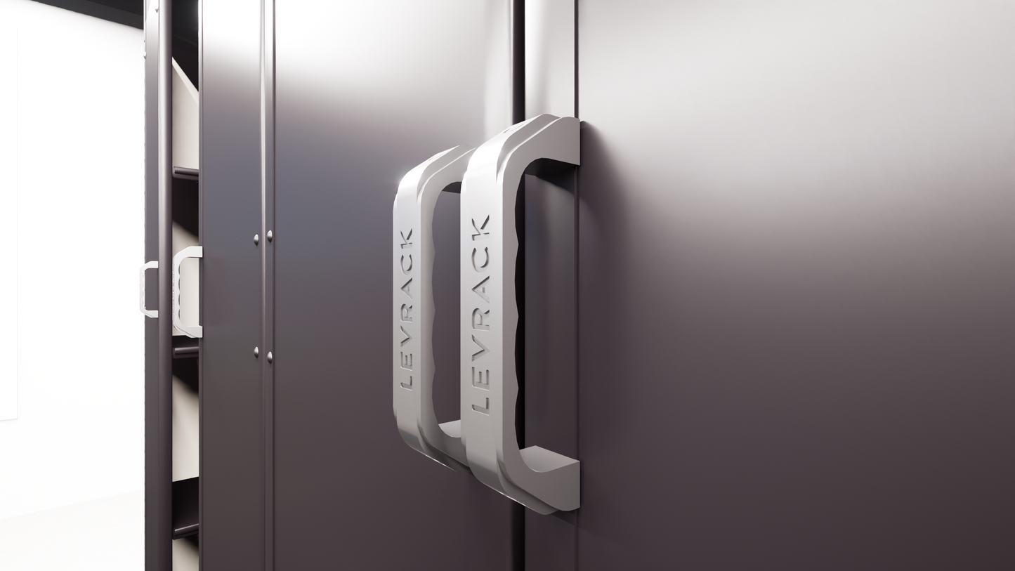 Levrack Storage Solution - Obsessed Garage Edition - Black With Silver Handles