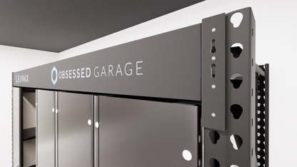 Levrack Storage Solution - Obsessed Garage Edition - Black With Silver Handles