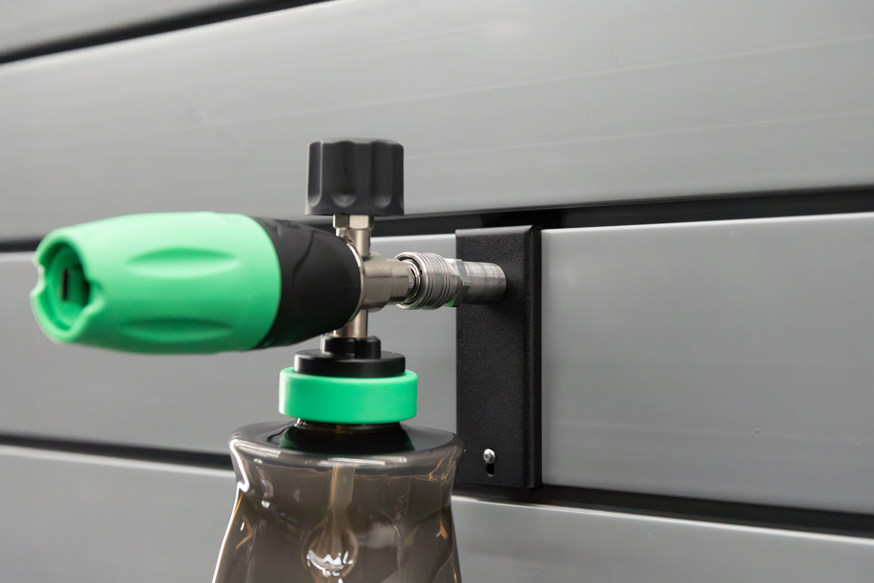 Obsessed Garage Slatwall Foam Cannon Mount | Stainless Steel Foam