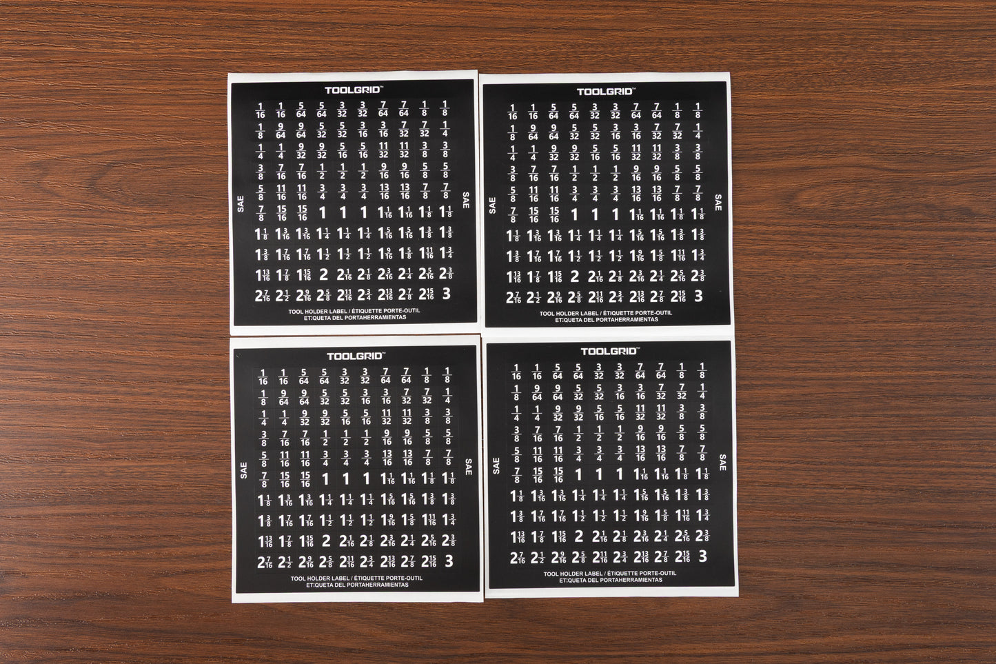 Tool Grid Identification Labels