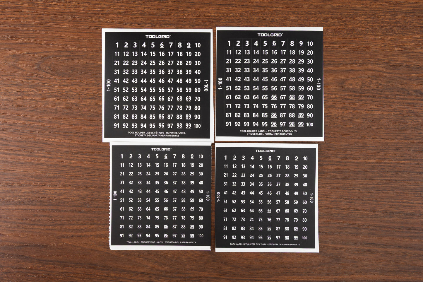 Tool Grid Identification Labels
