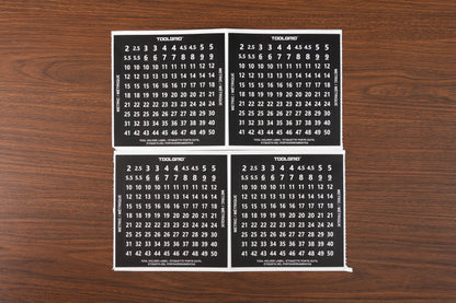 Tool Grid Identification Labels