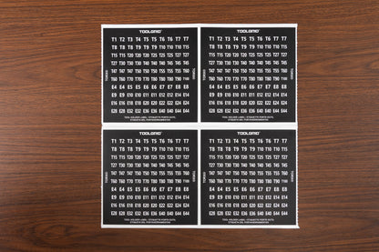 Tool Grid Identification Labels