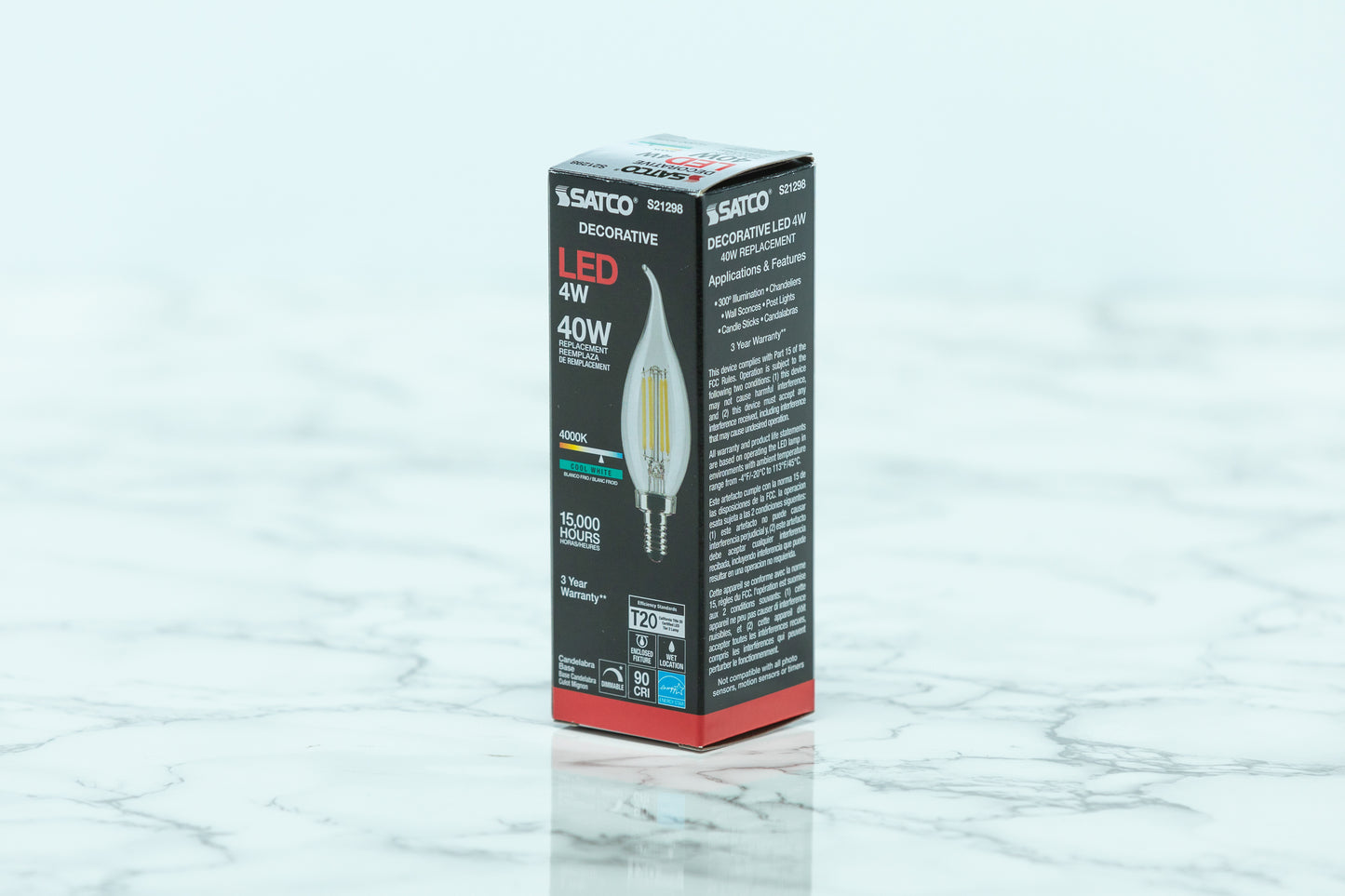 Satco Candelabra LED Light Bulb - S21298 - Decorative Bulb