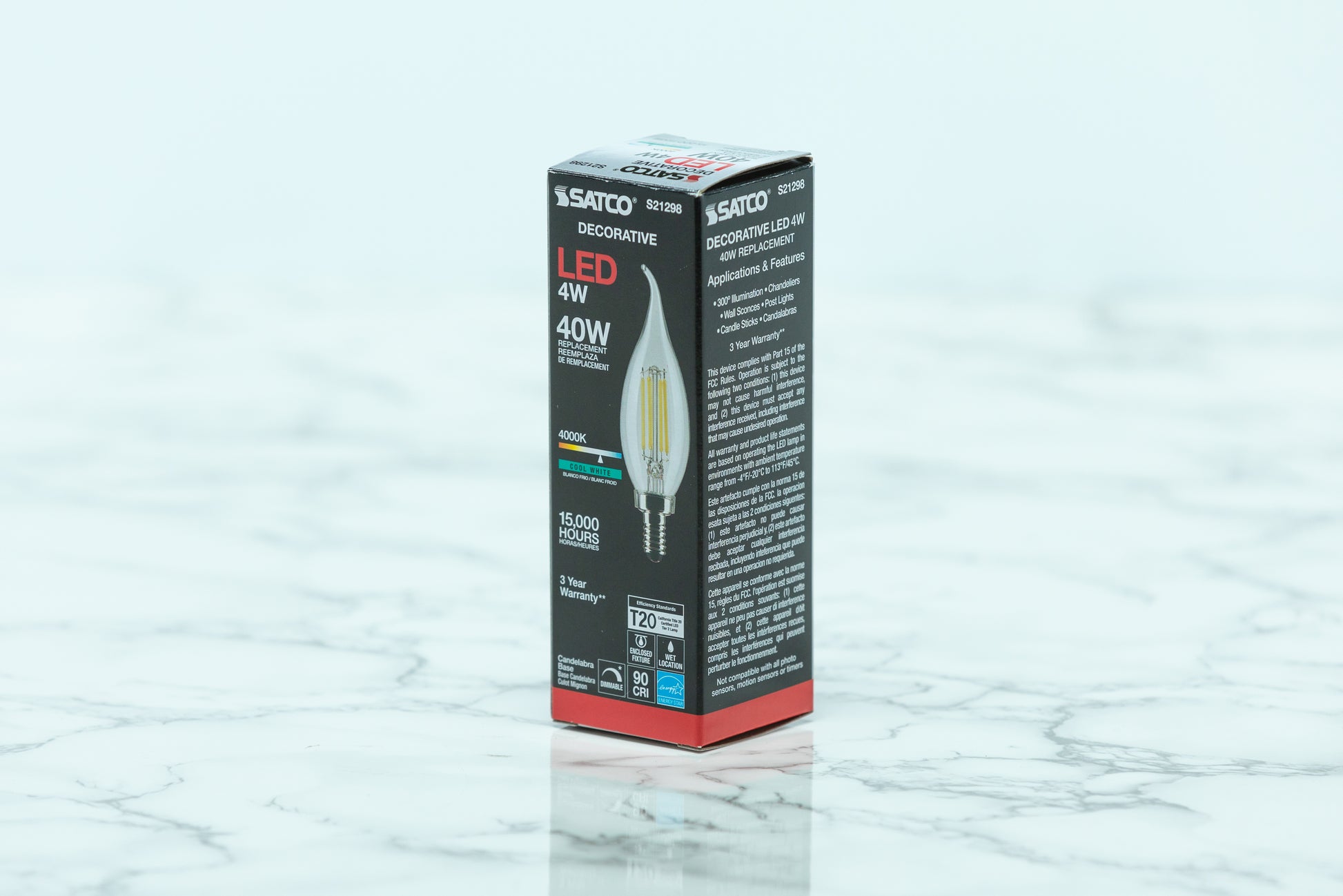 Satco Candelabra LED Light Bulb - S21298 - Decorative Bulb