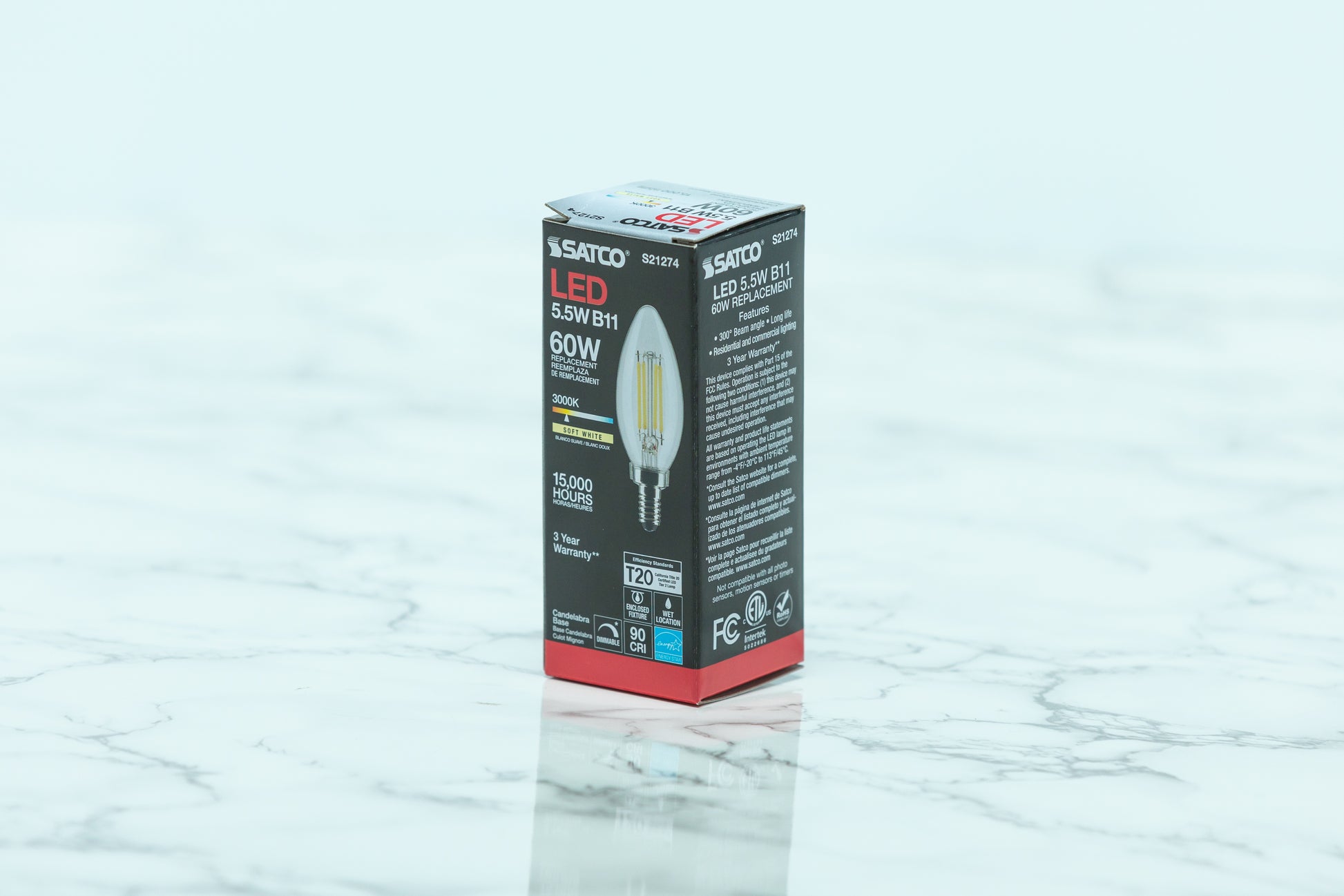 Satco Candelabra LED Light Bulb - S21274 - Decorative Bulb