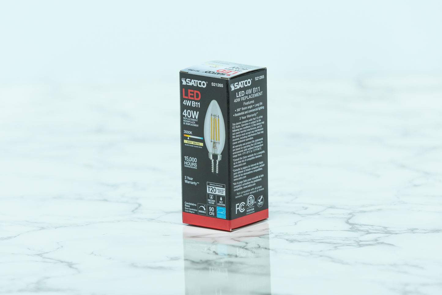 Satco Candelabra LED Light Bulb - S21265 - Decorative Bulb