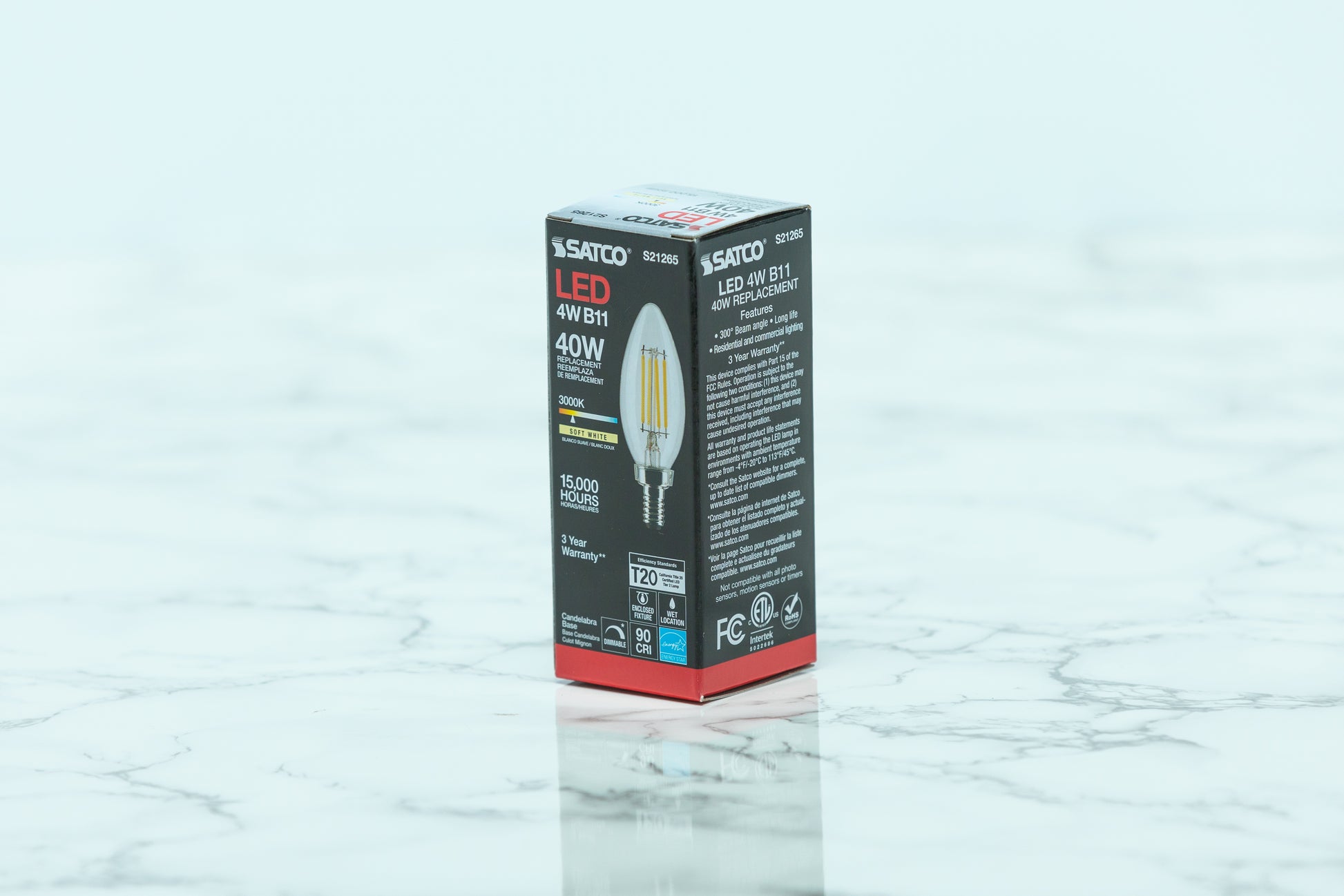 Satco Candelabra LED Light Bulb - S21265 - Decorative Bulb