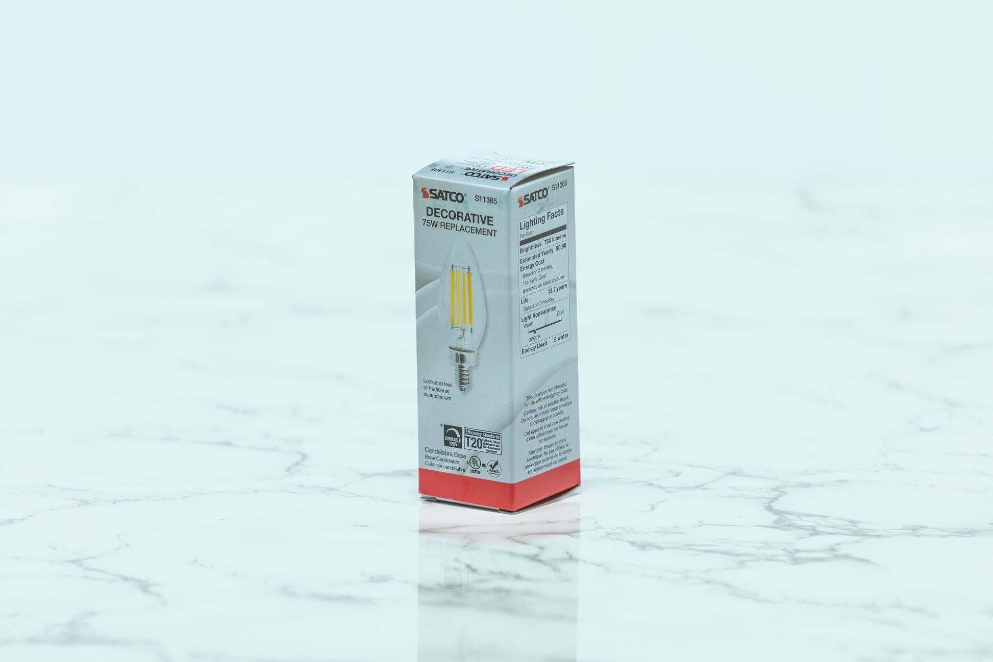 Satco Candelabra LED Light Bulb - S11385 - Decorative Bulb