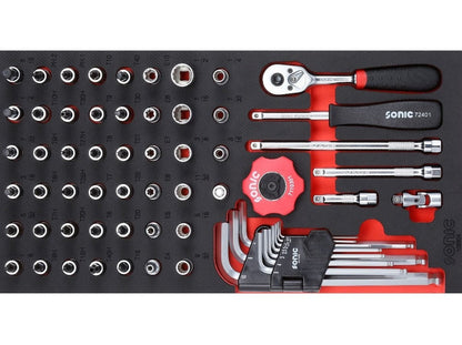 Sonic Foam System - Bit Socket Set 1/4" (SAE) - 63 Pieces - 1/3 (Small)