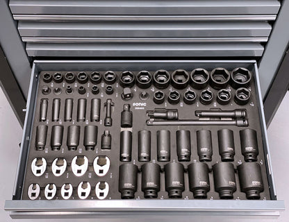 Sonic Tools SAE Impact Socket Set, 62-Pieces 26" - Medium