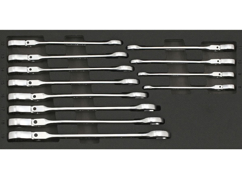 Sonic Foam System - Flexible Ratcheting Wrench Set 12pt - 12 Pieces - 1/3 (Small)