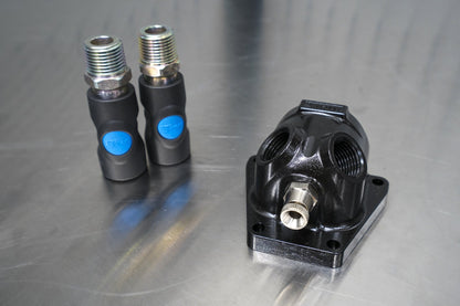 Prevost 3/4" NPT (Female) Inlet Double Wall Manifold - Two NPT (Male) 1/2" Interchange