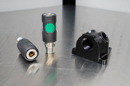 Prevost 3/4" NPT (Female) Inlet Double Wall Manifold - Two NPT (Male) 1/2" Interchange