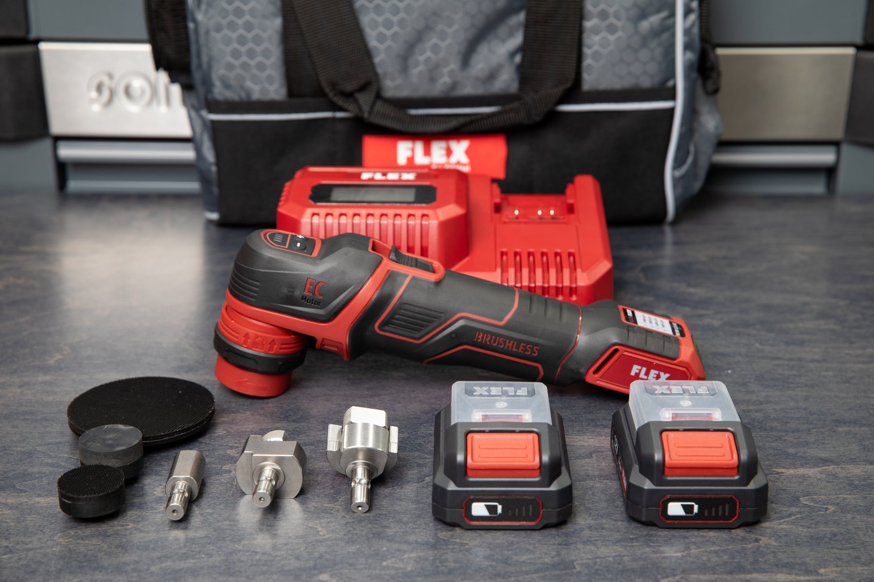 The Clean Garage FLEX PXE 80 12.0 Set - Cordless Mini Nano Polisher Kit 2  Batteries