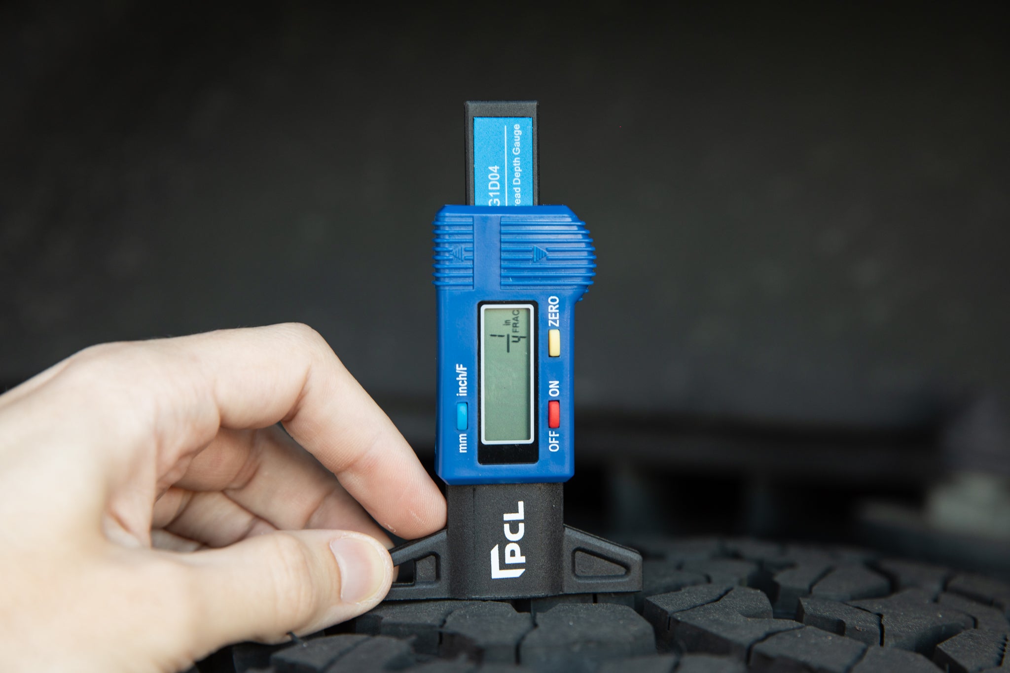 Tire Tread Depth Gauge Compact with Dual Measurement Units for