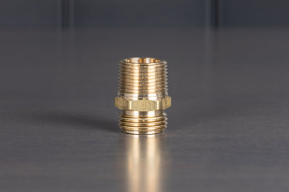 Brass 3/4" Male NPT to 3/4" Male GHT