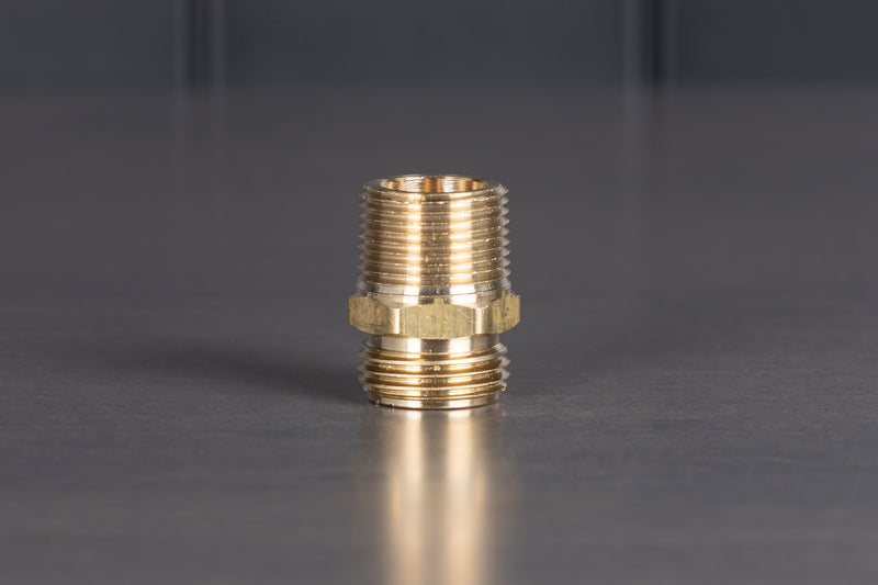 Brass 3/4" Male NPT to 3/4" Male GHT