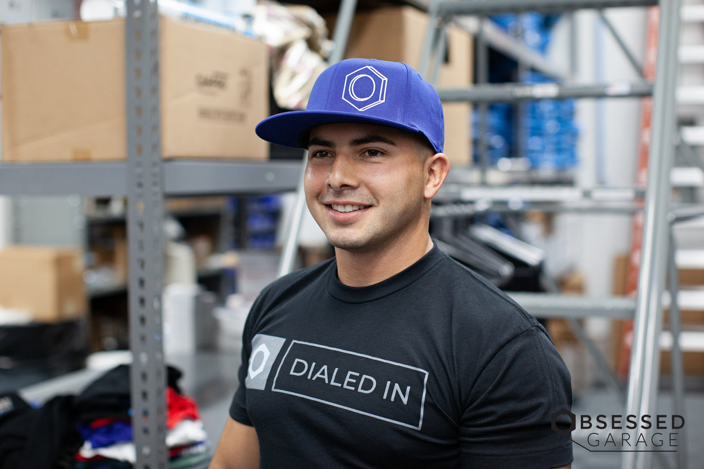 3D Hex Hat in Royal/White